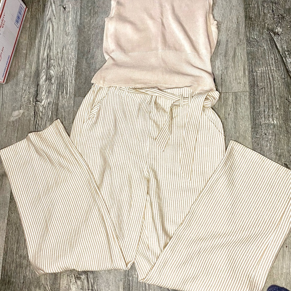 Maurices Cream Wide Leg Knit Pants